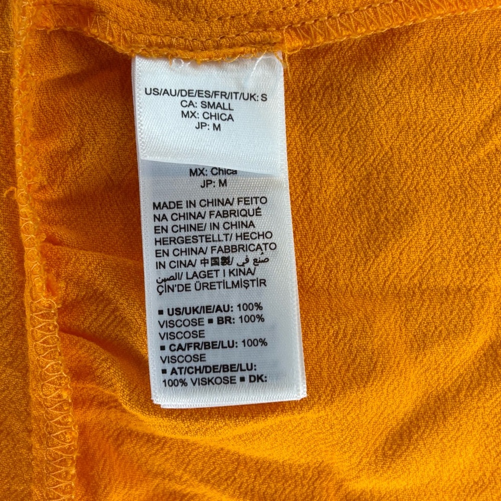 NWT Karsenkimball The Drop Oriole Orange V-Neck Tiered Dress Size Small - Picture 8 of 8